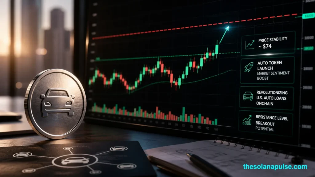 SOL Holds Key Support at $74.39, Eyes $80 Resistance Amid AUTO Launch