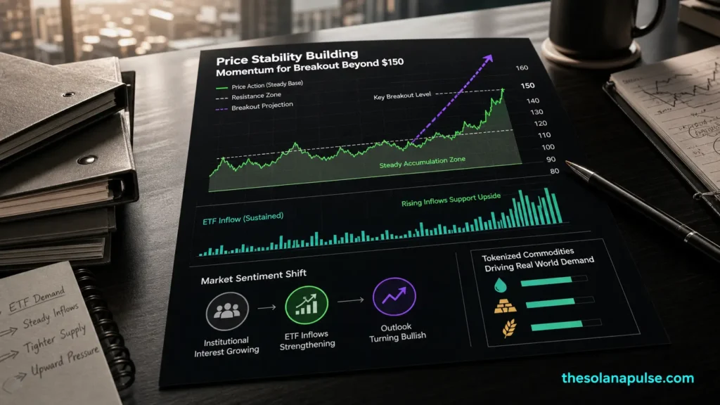 SOL Holds $120 as ETF Inflows Signal Potential $150 Breakout